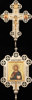 Крест-икона запрестольная с литым распятием гравировка част. золочение камни эмаль