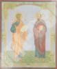Икона Петр Павел на деревянном планшете 6х9 двойное тиснение, аннотация, упаковка, ярлык духовная