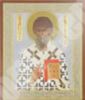 Икона Спиридон Тримифунтский на деревянном планшете 6х9 двойное тиснение, аннотация, упаковка, ярлык православная