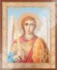 Икона Михаил Архангел поясной на деревянном планшете 11х13 двойное тиснение святая