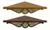 Полка для икон деревянная угловая, 1-ярусная, малая, с басмой, 33 х 45 см, 18138